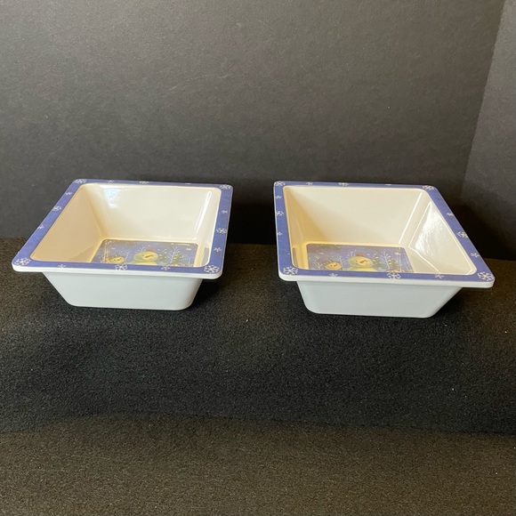 2 Snowman Snack Rectangle Bowls 6 x 5.25 Inches - Picture 7 of 16